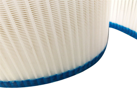 White Color 100% Polyester Mesh Belt Spiral Dryer Mesh For Paper Mill