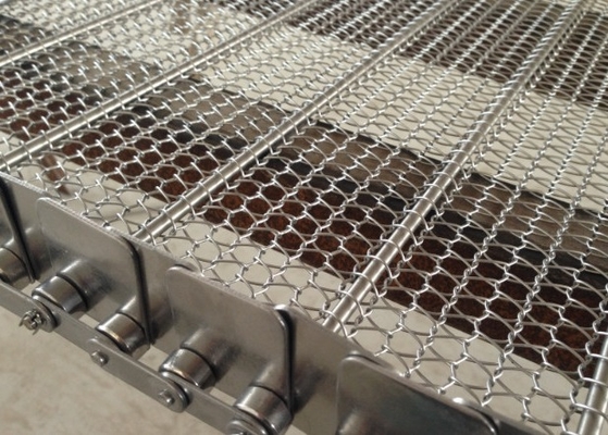 Pizza Oven Stainless Steel Chain Mesh Conveyor Belt Baked Food Customizable