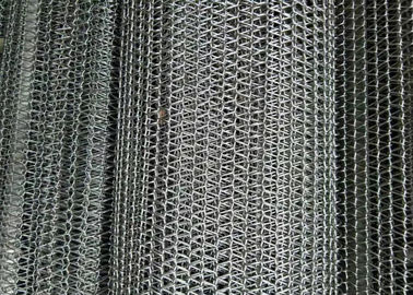 Metal Spiral Mesh Belt , Decorative Wire Mesh Belt Anti Rust For Restaurant