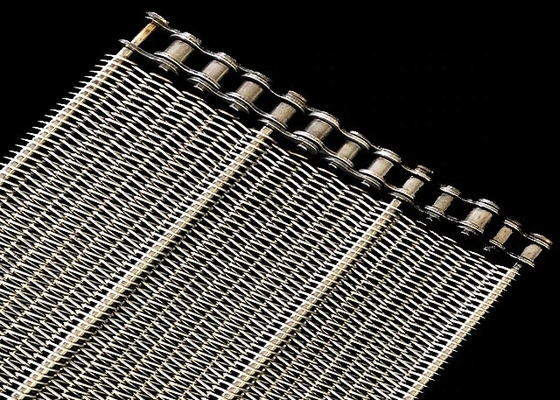 1000mm*10mの小売業界のためのチェーン網のコンベヤー ベルトのステンレス鋼
