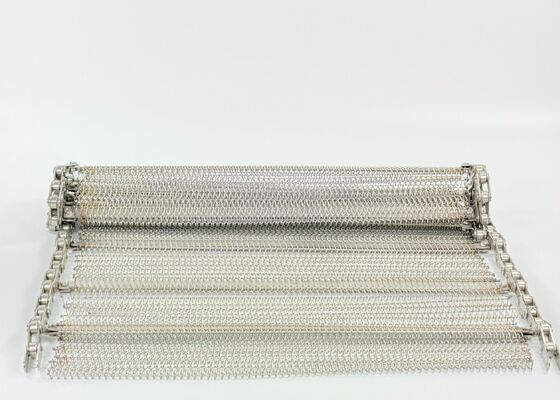 ローラーチェーンとステンレス鋼のバランス織布線網帯 コンベヤー用,食品グレードの野菜清掃コンベヤーベルト